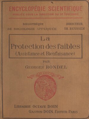 cover image of La protection des faibles (assistance et bienfaisance)